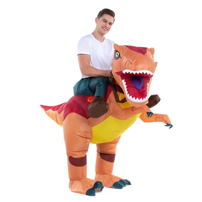 HSCTEK Inflatable Dinosaur Costume Adult Men Women, Inflatable Blow Up Costume Riding Trex Dinosaur Costume Youth, Inflatable Ride On Dinosaur Halloween Costume Teen - Image 3